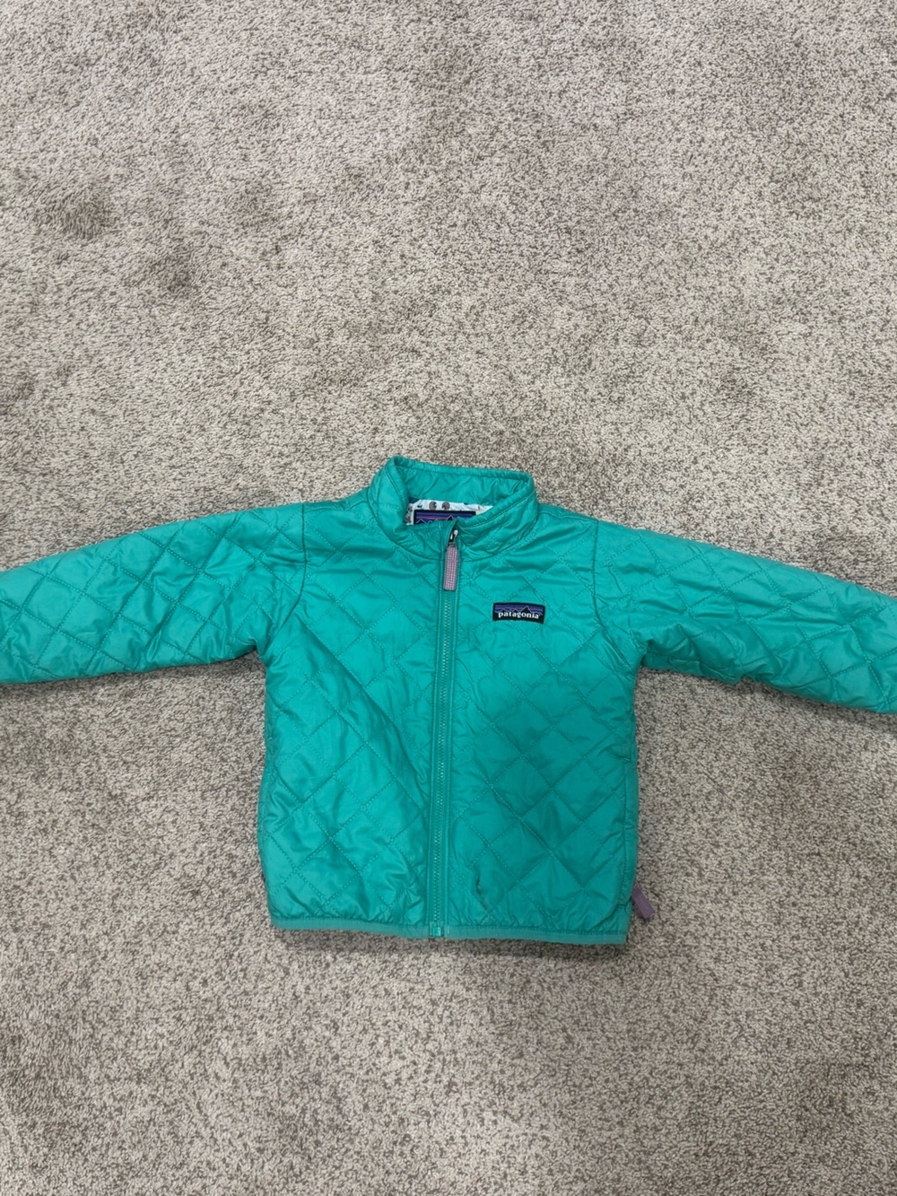 Patagonia Kids Teal Quilted Puffer Jacket